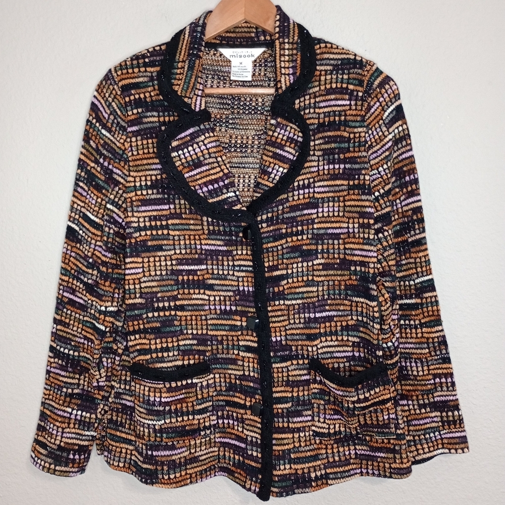 Exclusively Misook Button Front Multicolored Swea… - image 2